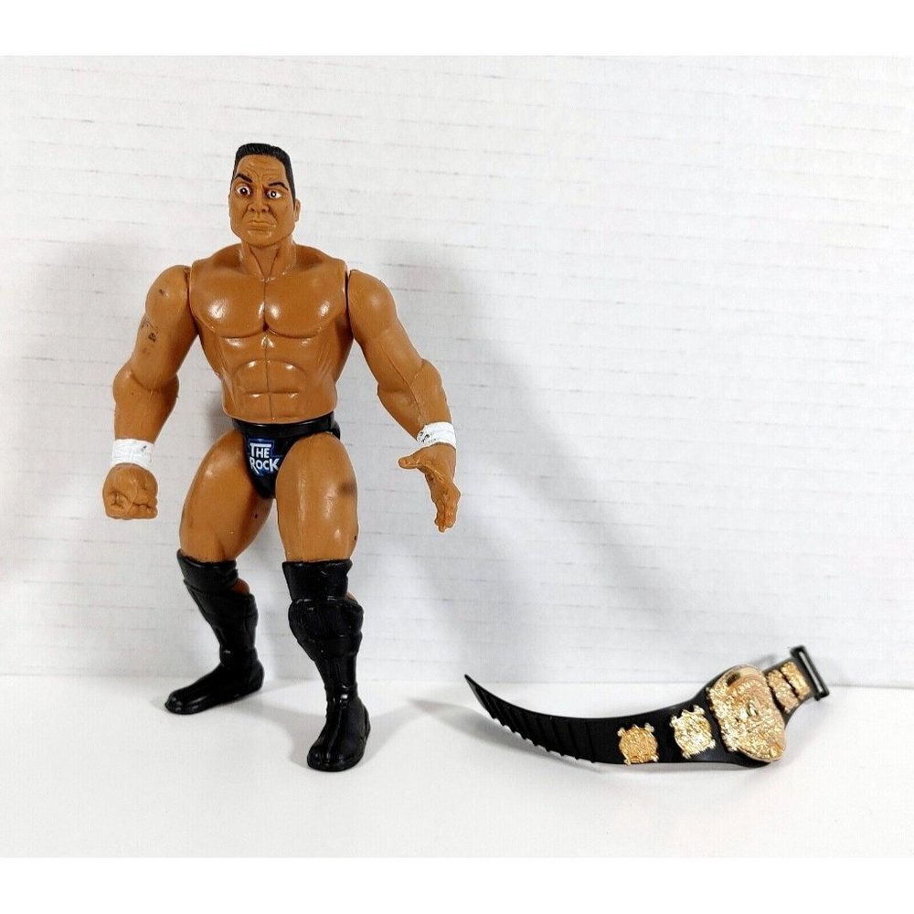 THE ROCK JAKKS PACIFIC DWAYNE JOHNSON 6" ACTION FIGURE w/ Belt 1996